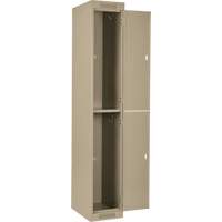 Clean Line Lockers, 2 -tier, Bank of 4, 48" x 18" x 72", Steel, Beige, Rivet (Assembled) Equipment World