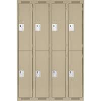 Clean Line Lockers, 2 -tier, Bank of 4, 48" x 18" x 72", Steel, Beige, Rivet (Assembled) Equipment World