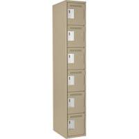 Petits casiers Clean Line, 6 niveaux, 12" x 18" x 72", Acier, Beige, Rivet (assembl&eacute;) Equipment World