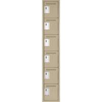 Petits casiers Clean Line, 6 niveaux, 12" x 18" x 72", Acier, Beige, Rivet (assembl&eacute;) Equipment World