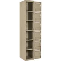 Petits casiers Clean Line, 6 niveaux, Bloc de 4, 48" x 18" x 72", Acier, Beige, Rivet (assembl&eacute;) Equipment World
