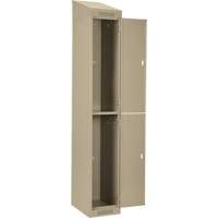 Clean Line Lockers, 2 -tier, Bank of 4, 48" x 18" x 78", Steel, Beige, Rivet (Assembled) Equipment World