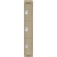 Casiers Clean Line, 3 niveaux, 12" x 18" x 78", Acier, Beige, Rivet (assembl&eacute;) Equipment World