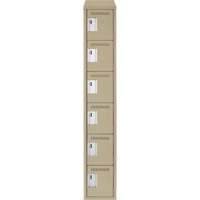 Petits casiers Clean Line, 6 niveaux, 12" x 18" x 78", Acier, Beige, Rivet (assembl&eacute;) Equipment World