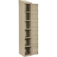 Petits casiers Clean Line, 6 niveaux, Bloc de 4, 48" x 18" x 78", Acier, Beige, Rivet (assembl&eacute;) Equipment World