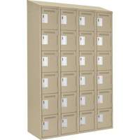 Petits casiers Clean Line, 6 niveaux, Bloc de 4, 48" x 18" x 78", Acier, Beige, Rivet (assembl&eacute;) Equipment World