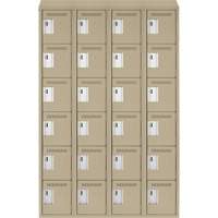 Petits casiers Clean Line, 6 niveaux, Bloc de 4, 48" x 18" x 78", Acier, Beige, Rivet (assembl&eacute;) Equipment World