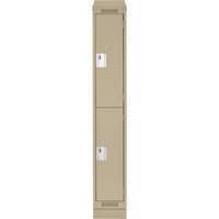 Clean Line Lockers, 2 -tier, 12" x 18" x 82", Steel, Beige, Rivet (Assembled) Equipment World