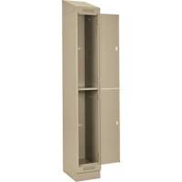 Casiers Clean Line, 2 niveaux, Bloc de 4, 48" x 18" x 82", Acier, Beige, Rivet (assembl&eacute;) Equipment World