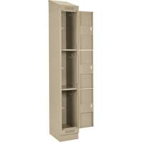 Casiers Clean Line, 3 niveaux, Bloc de 4, 48" x 18" x 82", Acier, Beige, Rivet (assembl&eacute;) Equipment World