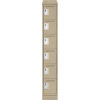 Clean Line Lockerette , 6 -tier, 12" x 18" x 82", Steel, Beige, Rivet (Assembled) Equipment World