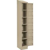 Clean Line Lockerette , 6 -tier, Bank of 4, 48" x 18" x 82", Steel, Beige, Rivet (Assembled) Equipment World