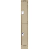 Casiers Clean Line, 2 niveaux, 12" x 18" x 76", Acier, Beige, Rivet (assembl&eacute;) Equipment World