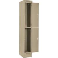 Casiers Clean Line, 2 niveaux, Bloc de 4, 48" x 18" x 76", Acier, Beige, Rivet (assembl&eacute;) Equipment World