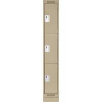 Casiers Clean Line, 3 niveaux, 12" x 18" x 76", Acier, Beige, Rivet (assembl&eacute;) Equipment World