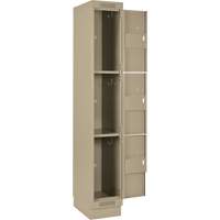 Casiers Clean Line, 3 niveaux, Bloc de 4, 48" x 18" x 76", Acier, Beige, Rivet (assembl&eacute;) Equipment World