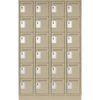 Petits casiers Clean Line, 6 niveaux, Bloc de 4, 48" x 18" x 76", Acier, Beige, Rivet (assembl&eacute;) Equipment World