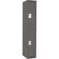 Clean Line Lockers, 2 -tier, 12" x 18" x 72", Steel, Charcoal, Rivet (Assembled) Equipment World