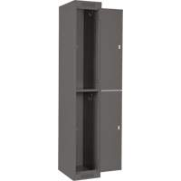 Clean Line Lockers, 2 -tier, Bank of 4, 48" x 18" x 72", Steel, Charcoal, Rivet (Assembled) Equipment World