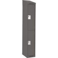Clean Line Lockers, 2 -tier, 12" x 18" x 78", Steel, Charcoal, Rivet (Assembled) Equipment World