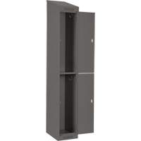 Clean Line Lockers, 2 -tier, Bank of 4, 48" x 18" x 78", Steel, Charcoal, Rivet (Assembled) Equipment World