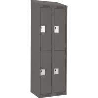 Clean Line Lockers, 2 -tier, Bank of 2, 24" x 18" x 78", Steel, Charcoal, Rivet (Assembled) Equipment World