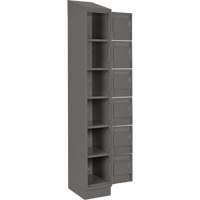 Clean Line Lockerette, 6 -tier, Bank of 4, 48" x 18" x 82", Steel, Charcoal, Rivet (Assembled) Equipment World