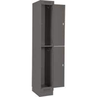 Clean Line Lockers, 2 -tier, Bank of 4, 48" x 18" x 76", Steel, Charcoal, Rivet (Assembled) Equipment World