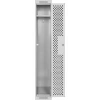 Clean Line Lockers, 12" x 12" x 72", Steel, Grey, Rivet (Assembled), Perforated Equipment World