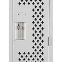 Clean Line Lockers, 12" x 12" x 72", Steel, Grey, Rivet (Assembled), Perforated Equipment World