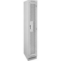 Clean Line Lockers, 12" x 18" x 76", Steel, Grey, Rivet (Assembled), Perforated Equipment World