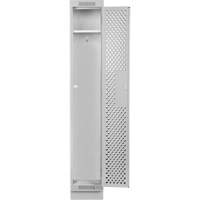 Clean Line Lockers, 12" x 18" x 76", Steel, Grey, Rivet (Assembled), Perforated Equipment World