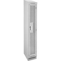 Clean Line Lockers, 12" x 18" x 82", Steel, Grey, Rivet (Assembled), Perforated Equipment World