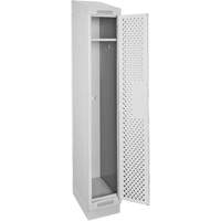 Clean Line Lockers, 12" x 18" x 82", Steel, Grey, Rivet (Assembled), Perforated Equipment World
