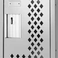 Clean Line™ Lockers, Bank of 2, 24" x 12" x 72", Steel, Grey, Rivet (Assembled), Perforated FK225 | Equipment World