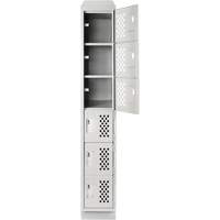 Assembled Lockerettes Clean Line Perforated Economy Lockers, 6 -tier, 18" x 72" x 12", Steel Equipment World