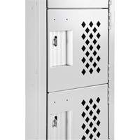 Assembled Clean Line Perforated Economy Lockers, 6 -tier, Bank of 4, 18" x 72" x 12", Steel Equipment World