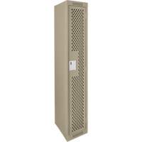 Clean Line Lockers, 12" x 12" x 72", Steel, Beige, Rivet (Assembled), Perforated Equipment World