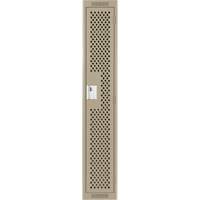 Clean Line Lockers, 12" x 12" x 72", Steel, Beige, Rivet (Assembled), Perforated Equipment World