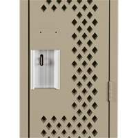 Clean Line Lockers, 12" x 12" x 72", Steel, Beige, Rivet (Assembled), Perforated Equipment World