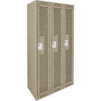 Casiers Clean Line, Bloc de 3, 36" x 12" x 72", Acier, Beige, Rivet (assembl&eacute;), Perfor&eacute; Equipment World