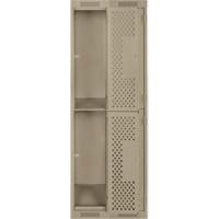Casiers Clean Line, 2 niveaux, Bloc de 2, 24" x 12" x 72", Acier, Beige, Rivet (assembl&eacute;), Perfor&eacute; Equipment World