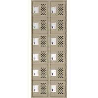 Assembled Lockerettes Clean Line Perforated Economy Lockers, 6 -tier, Bank of 2, 18" x 72" x 12", Steel Equipment World