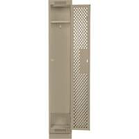 Clean Line Lockers, 12" x 15" x 76", Steel, Beige, Rivet (Assembled), Perforated Equipment World