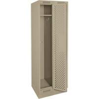 Clean Line Lockers, Bank of 2, 24" x 15" x 76", Steel, Beige, Rivet (Assembled), Perforated Equipment World