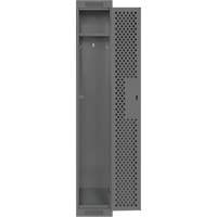 Clean Line Lockers, 12" x 12" x 72", Steel, Charcoal, Rivet (Assembled), Perforated Equipment World