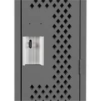 Clean Line Lockers, 12" x 12" x 72", Steel, Charcoal, Rivet (Assembled), Perforated Equipment World