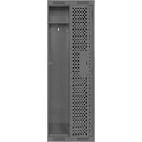 Clean Line Lockers, Bank of 2, 24" x 12" x 72", Steel, Charcoal, Rivet (Assembled), Perforated Equipment World