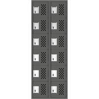 Assembled Lockerettes Clean Line Perforated Economy Lockers, 6 -tier, Bank of 2, 18" x 72" x 12", Steel Equipment World