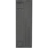 Clean Line Lockers, Bank of 2, 24" x 15" x 76", Steel, Charcoal, Rivet (Assembled), Perforated Equipment World